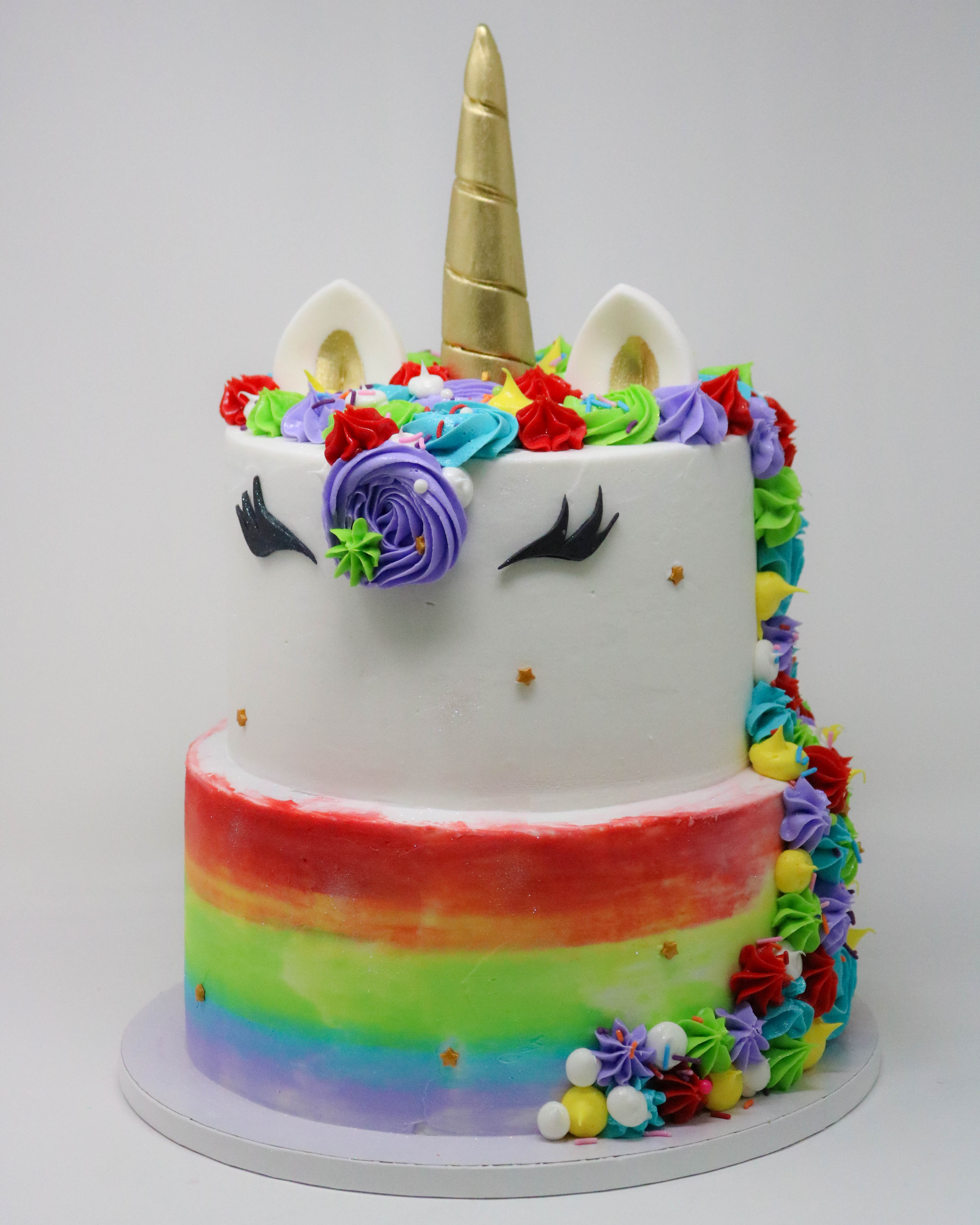 Unicorn Rainbow colors Cake - Da Cakes Houston