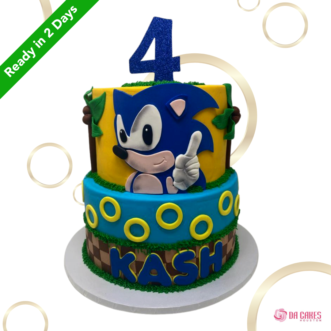 Sonic 2 Tiers Cake