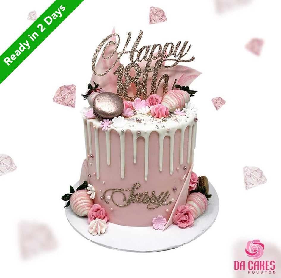Classy Pink and Rose Gold cake – Da Cakes Houston