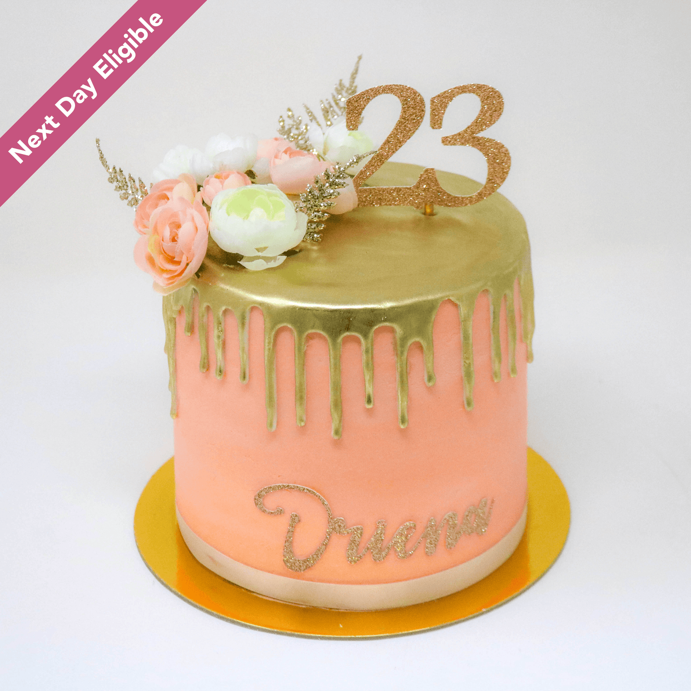 Gold drip and flowers Buttercream Cake