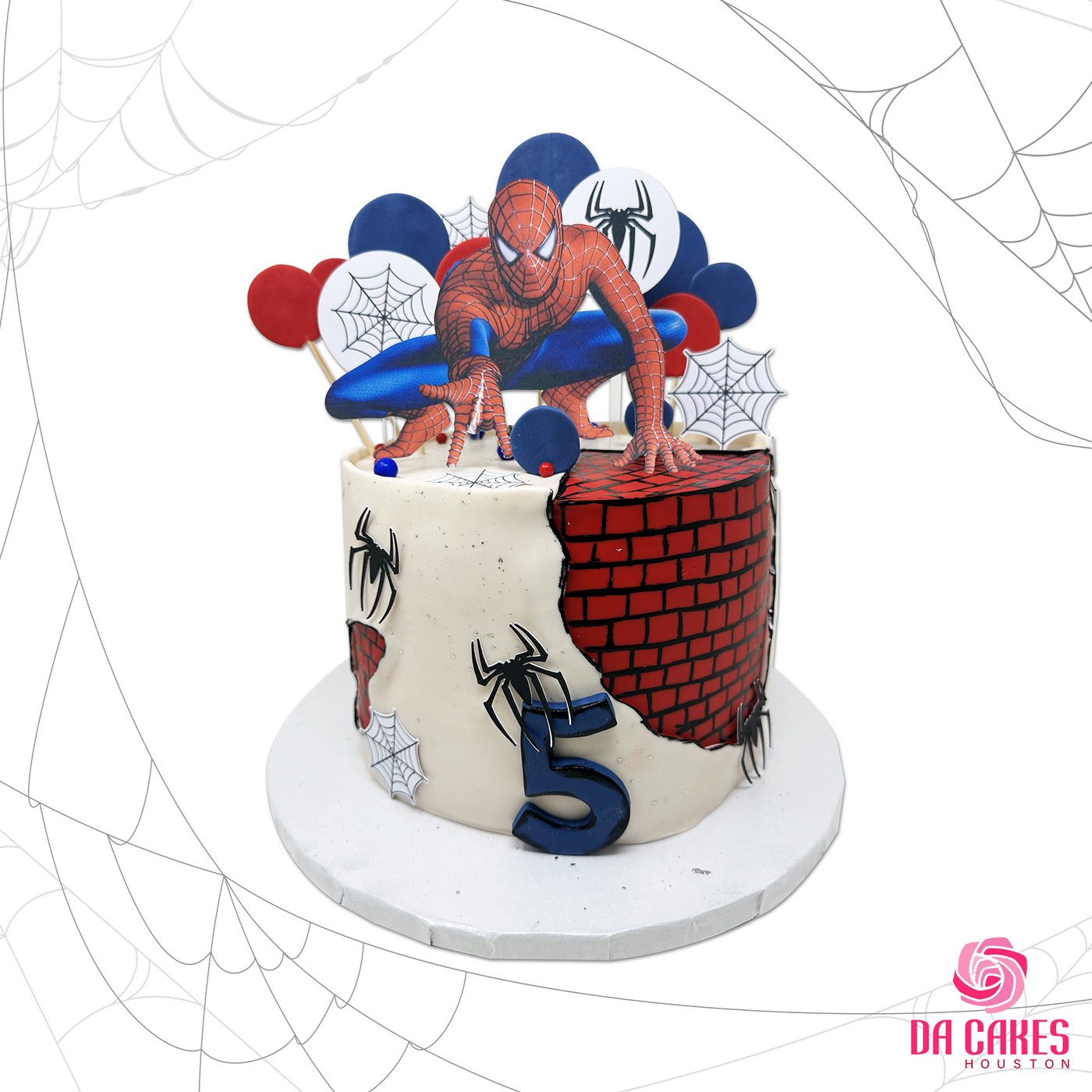 Spiderman White and Red Cake