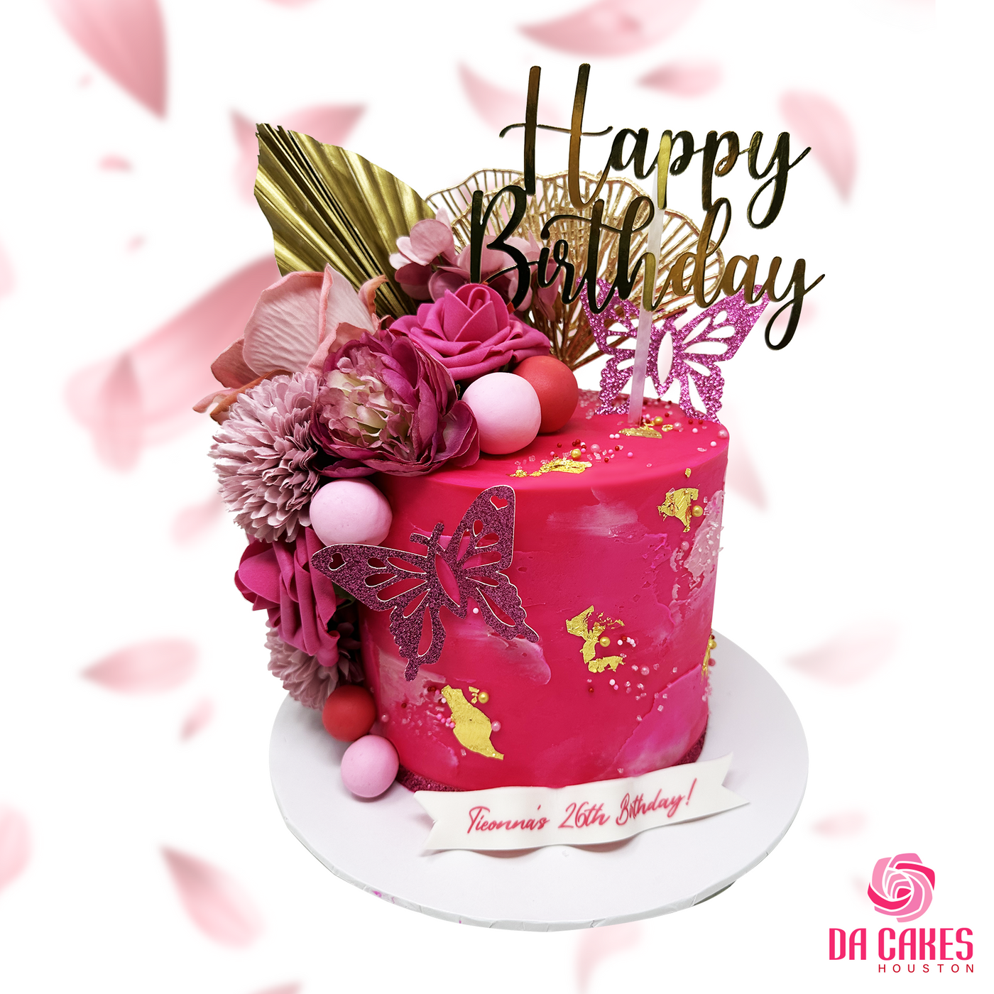 Flowers and Butterflies Cake
