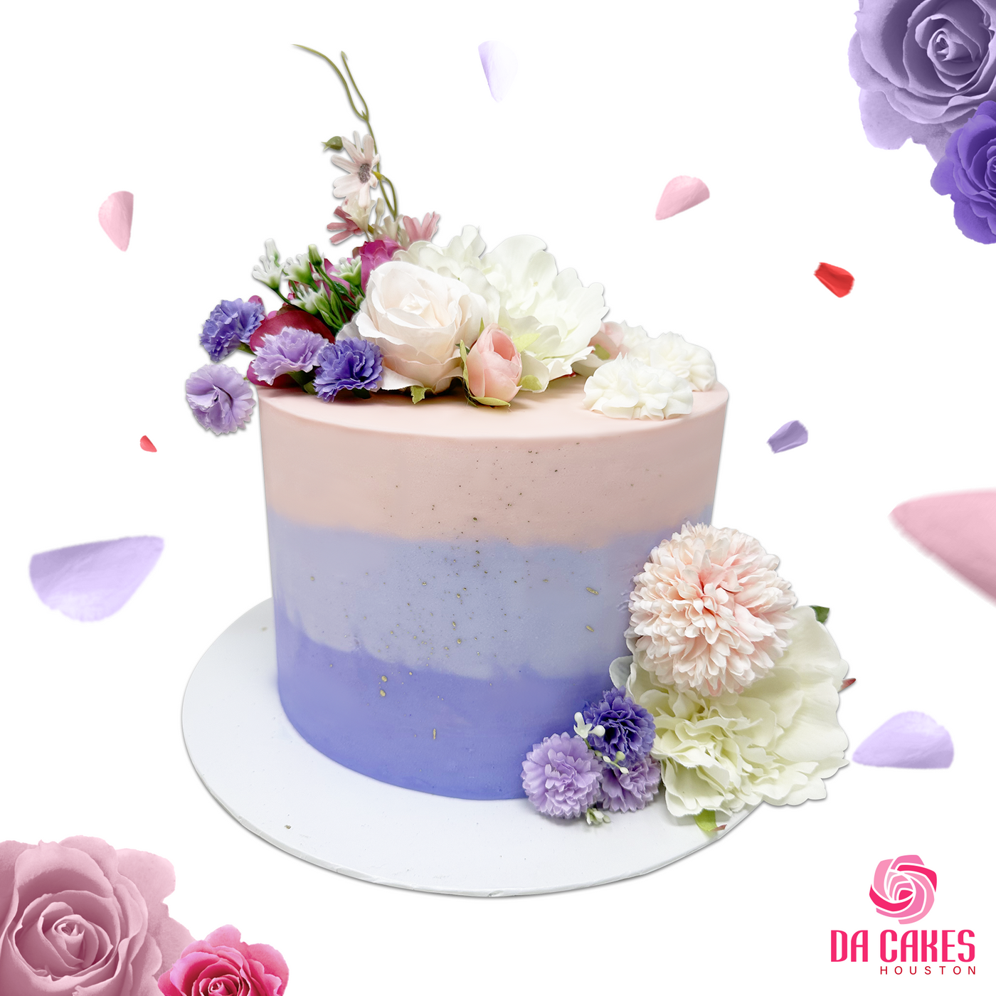 Lavender with Flowers Cake