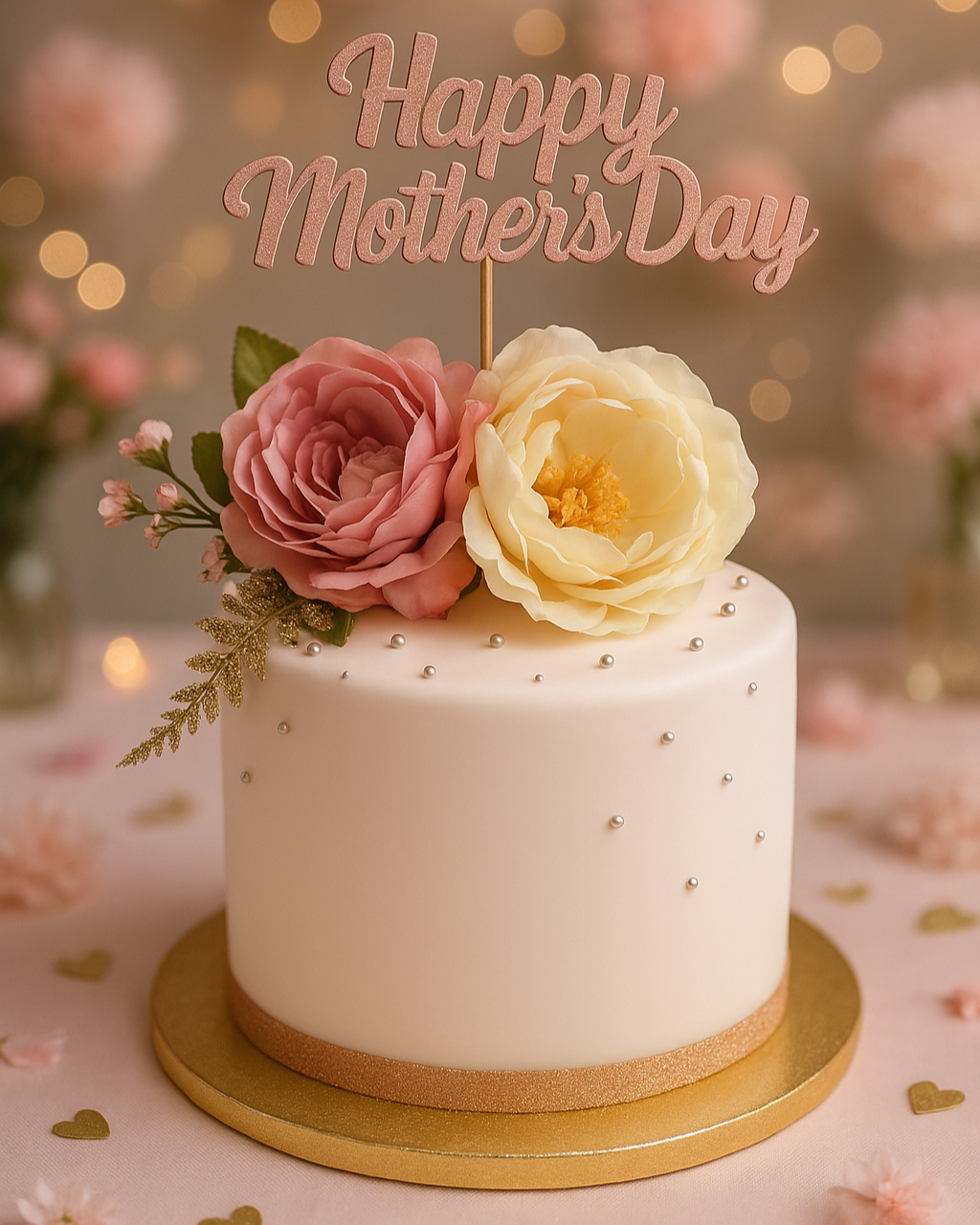 Mom Edition: Simple Buttercream cake with flowers
