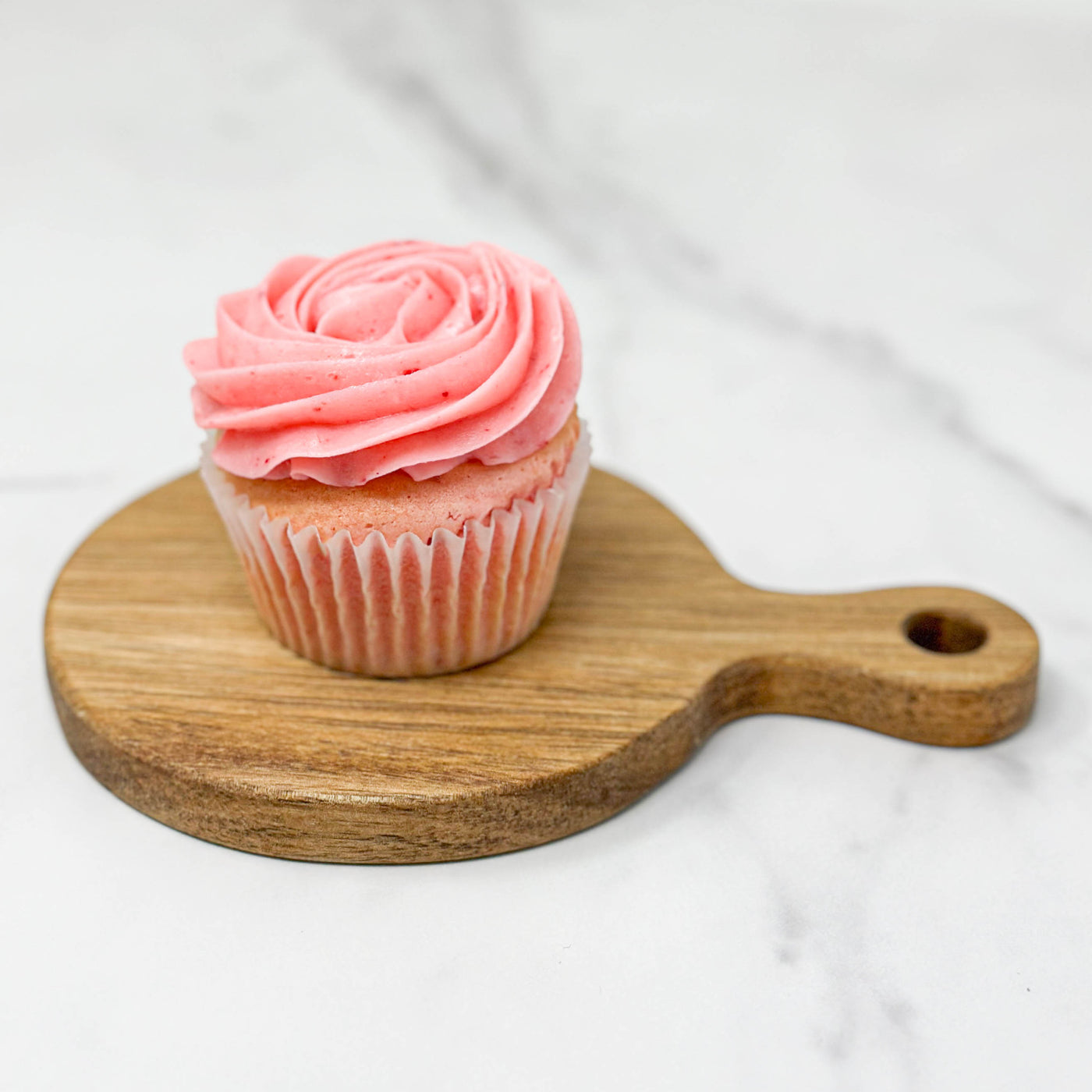 Strawberry with Strawberry Buttercream Sample Cupcake