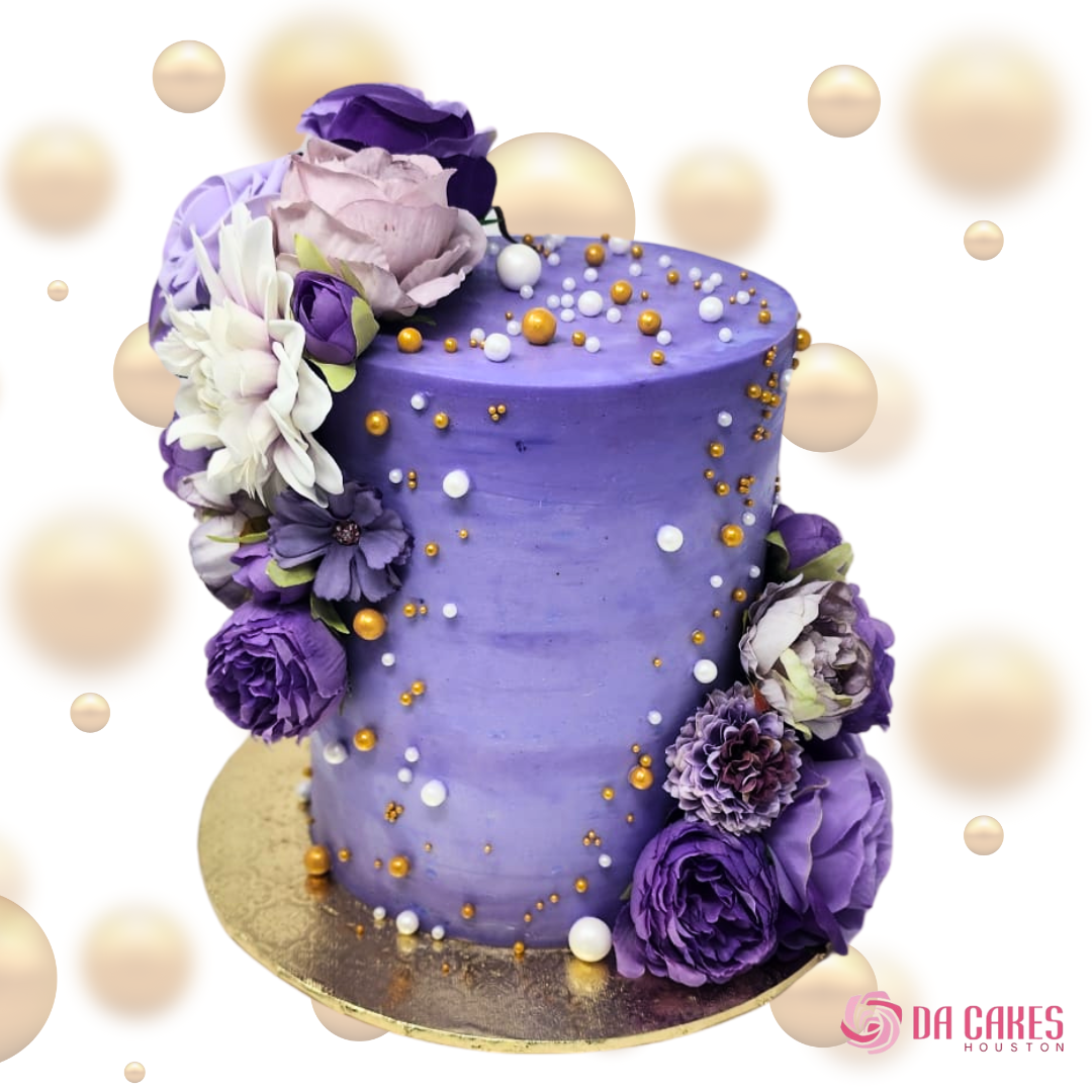 Purple and Gold Cake