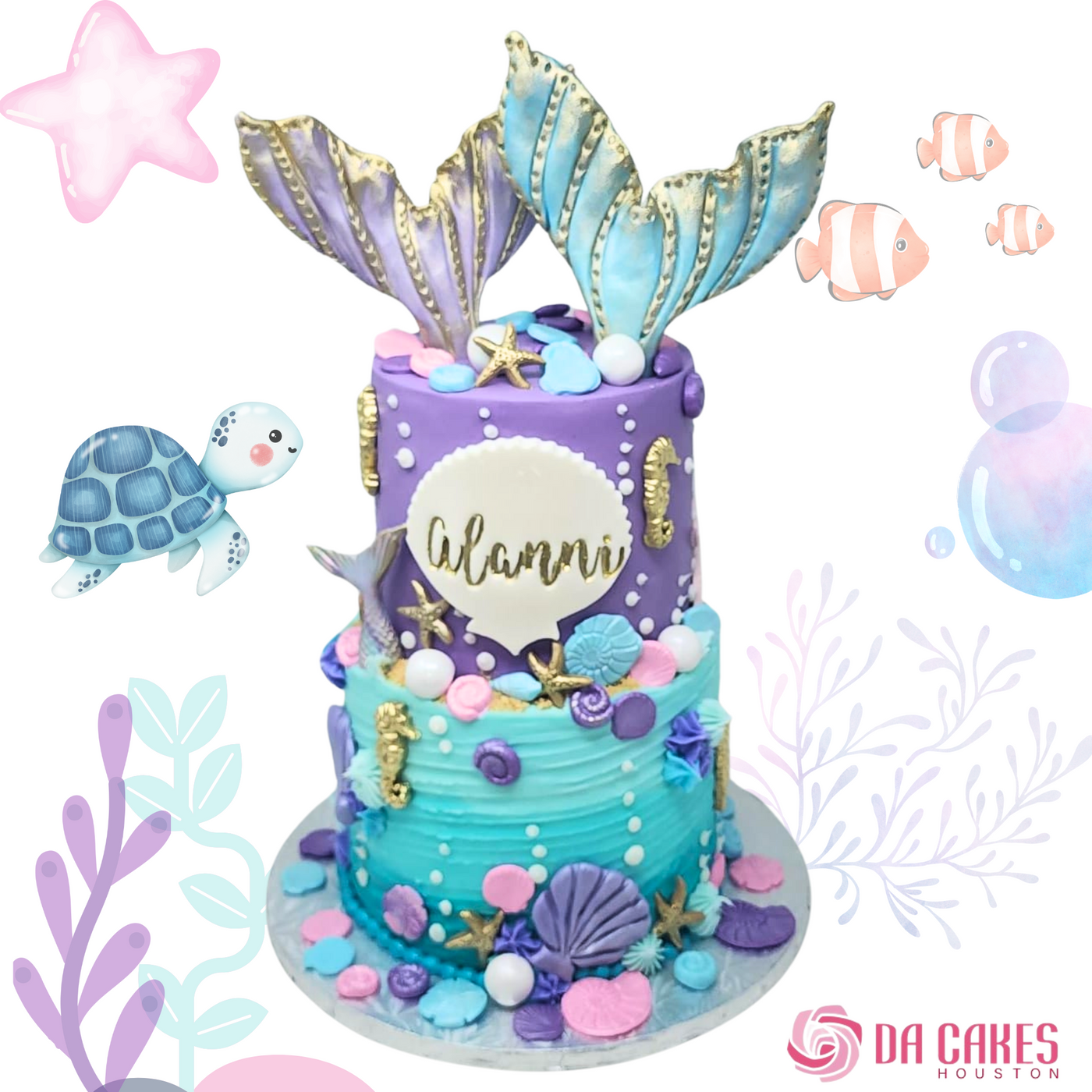 Under the Sea 2 tones Cake