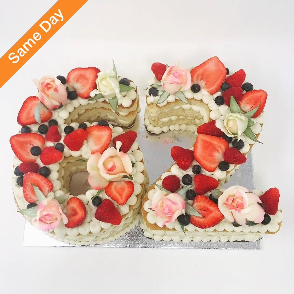 Number Naked Cake with Fruits (Same Day)