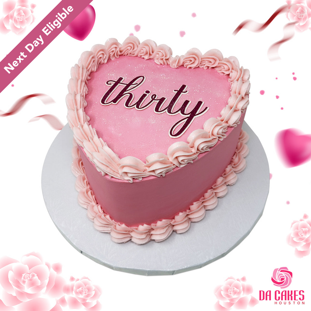 Happy Cakes エシャルプ　ピンク Heart Shaped Buttercream with Butterflies Pink Cake – Da