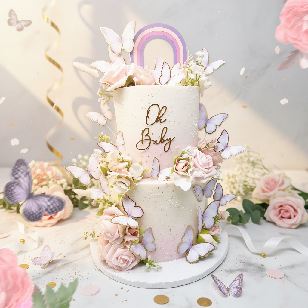 Butterflies Cake - Two Tiers