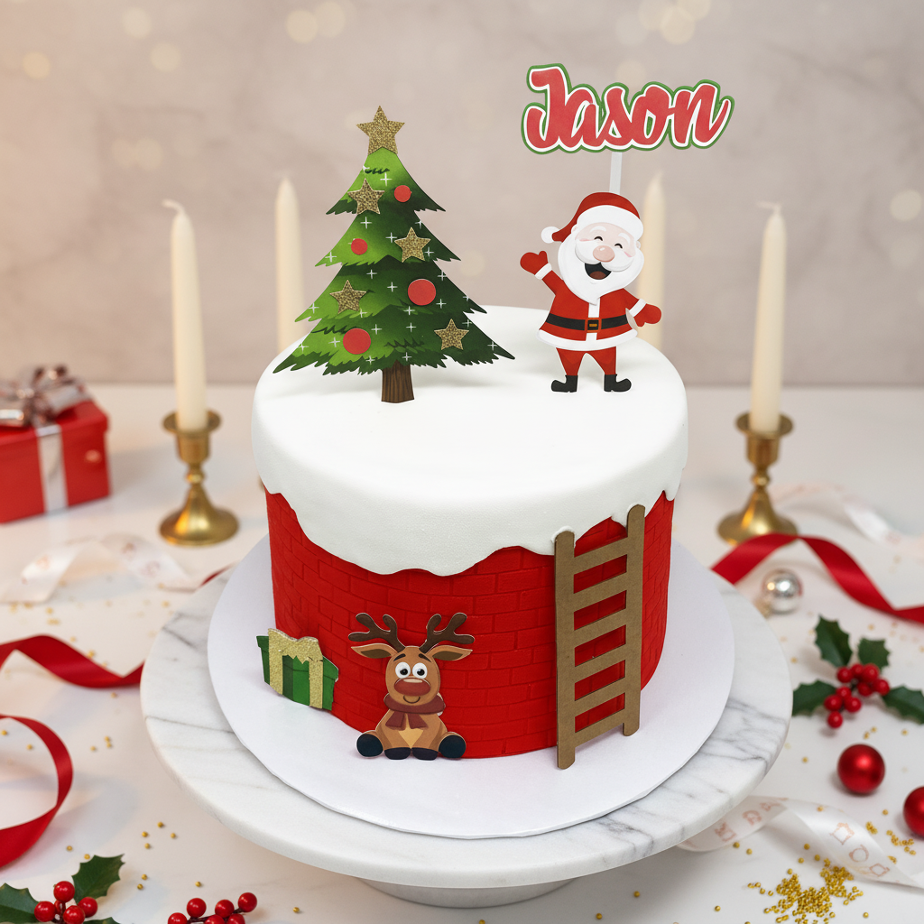 Santa Tree Christmas Cake