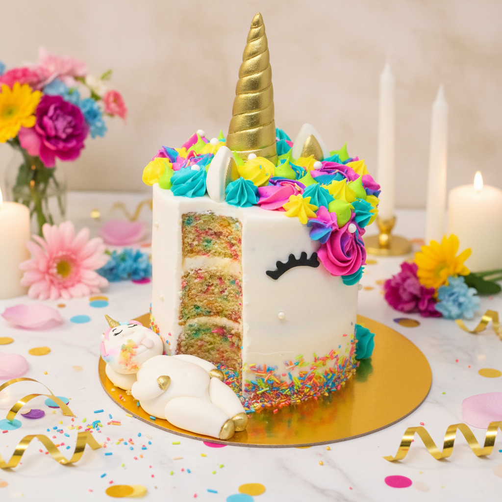 Unicorn Cake with fat unicorn