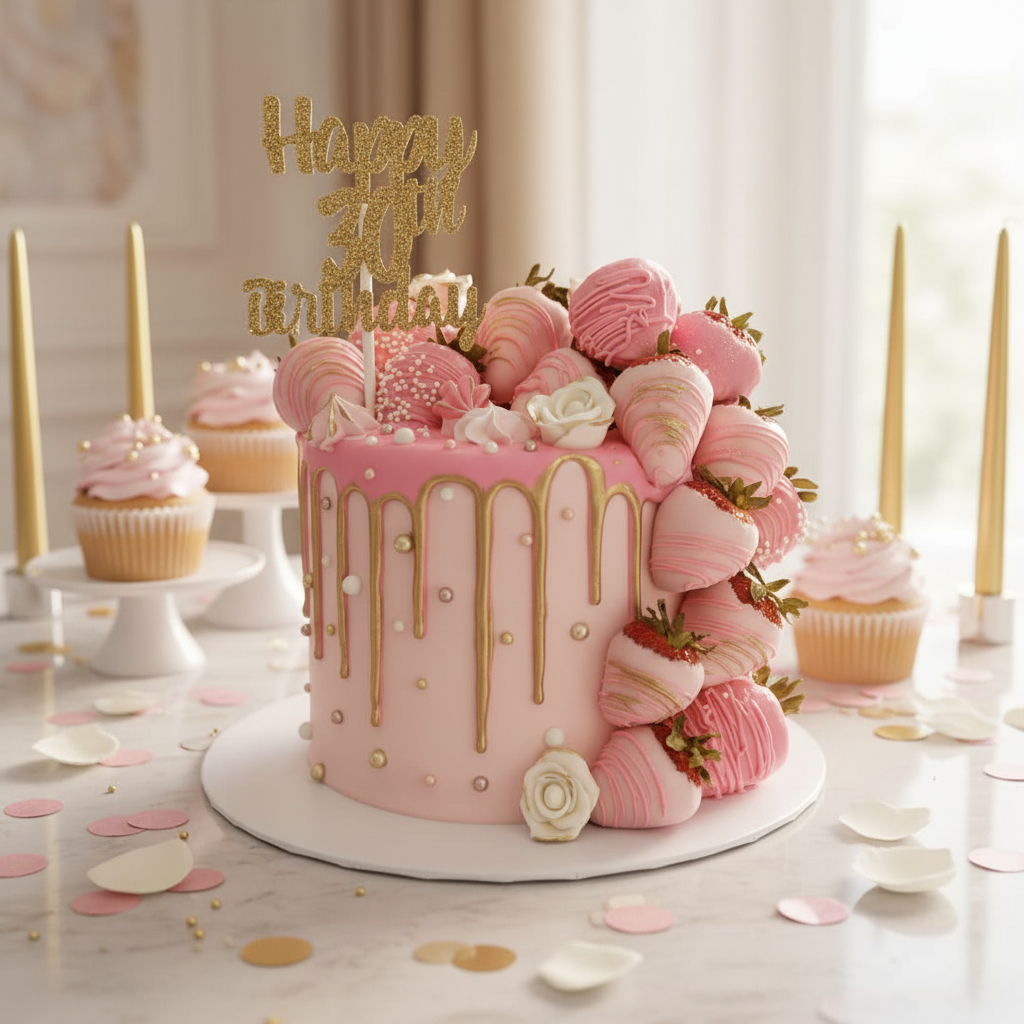 Strawberries Cascade Cake (Same Day)