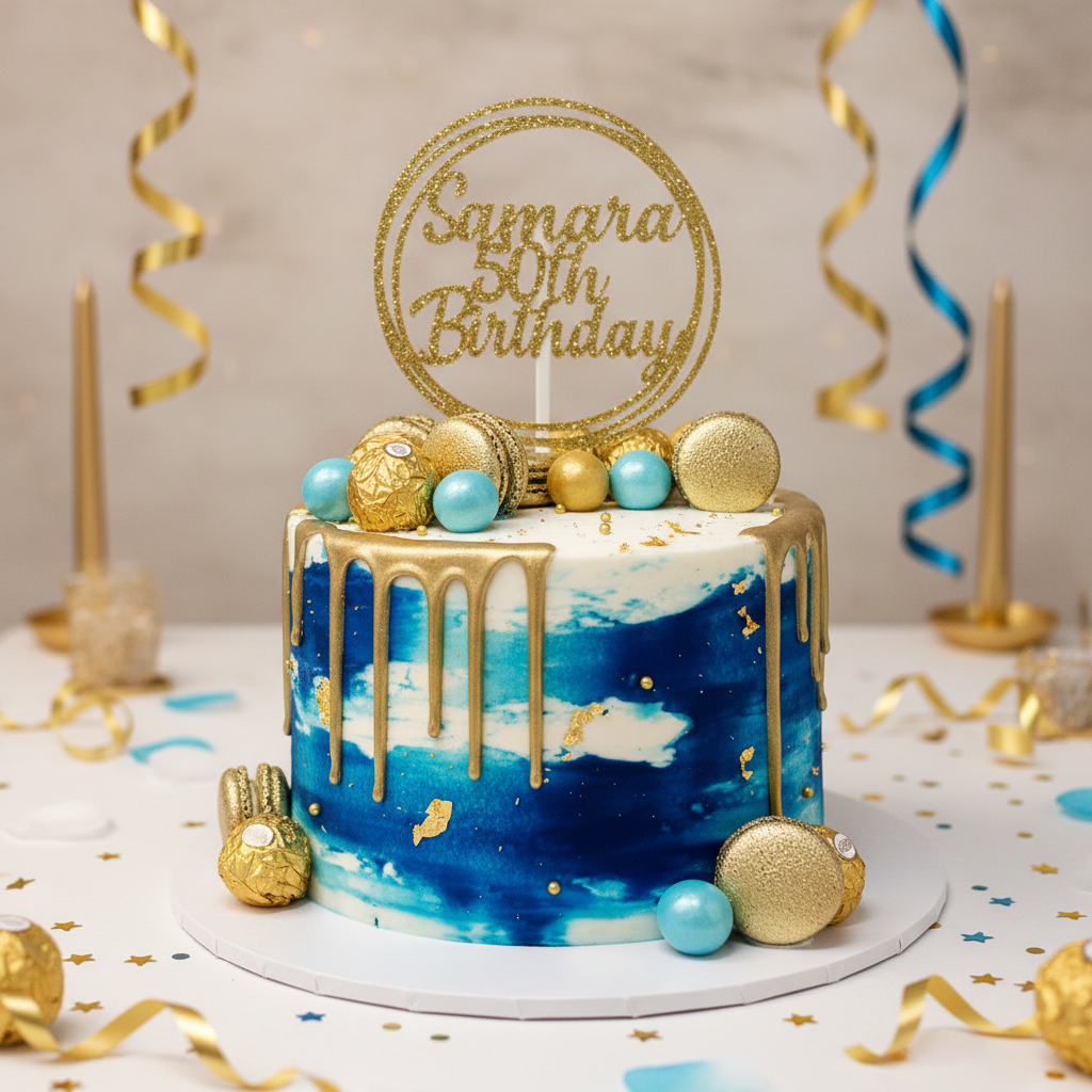 Golden Details Cake