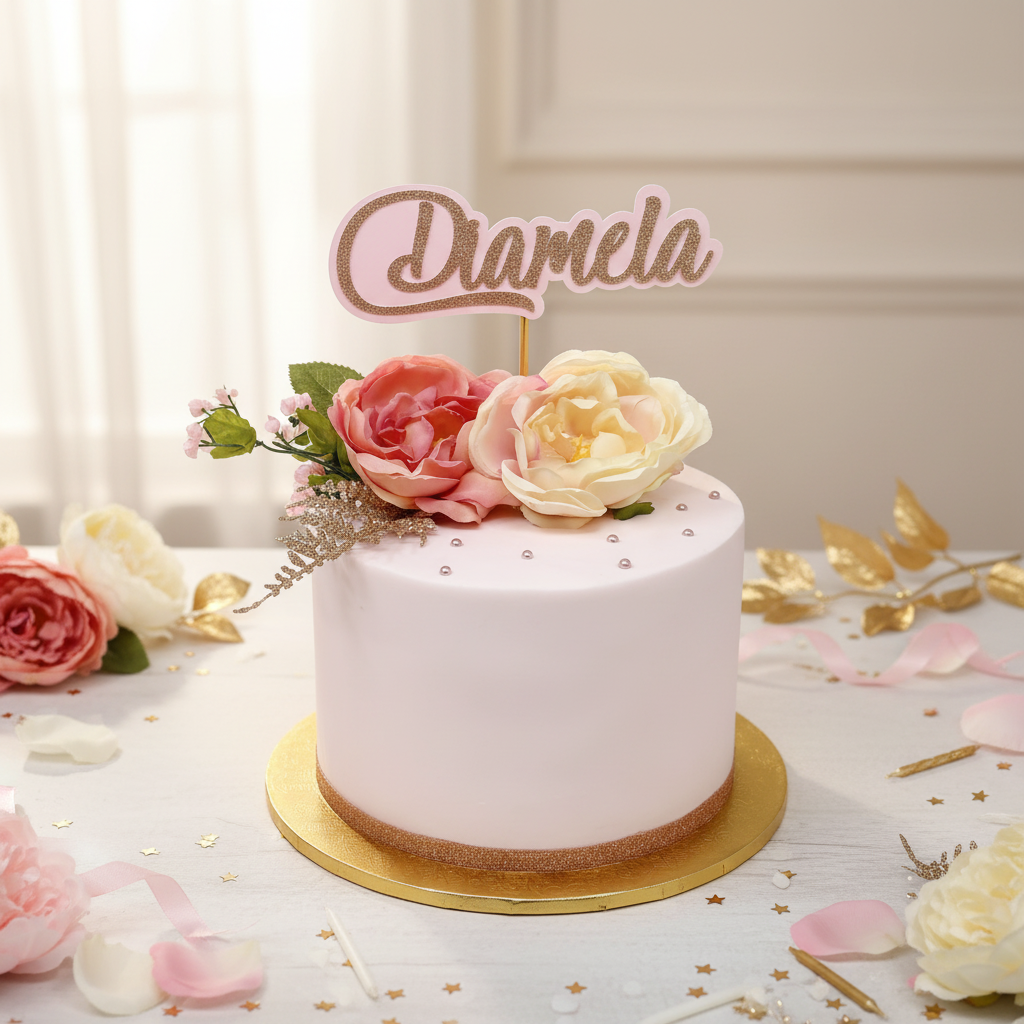 Simple Buttercream cake with flowers (Same Day)