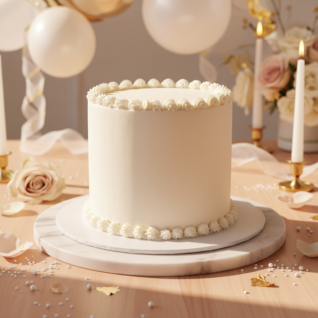 Plain Buttercream Cake with Border