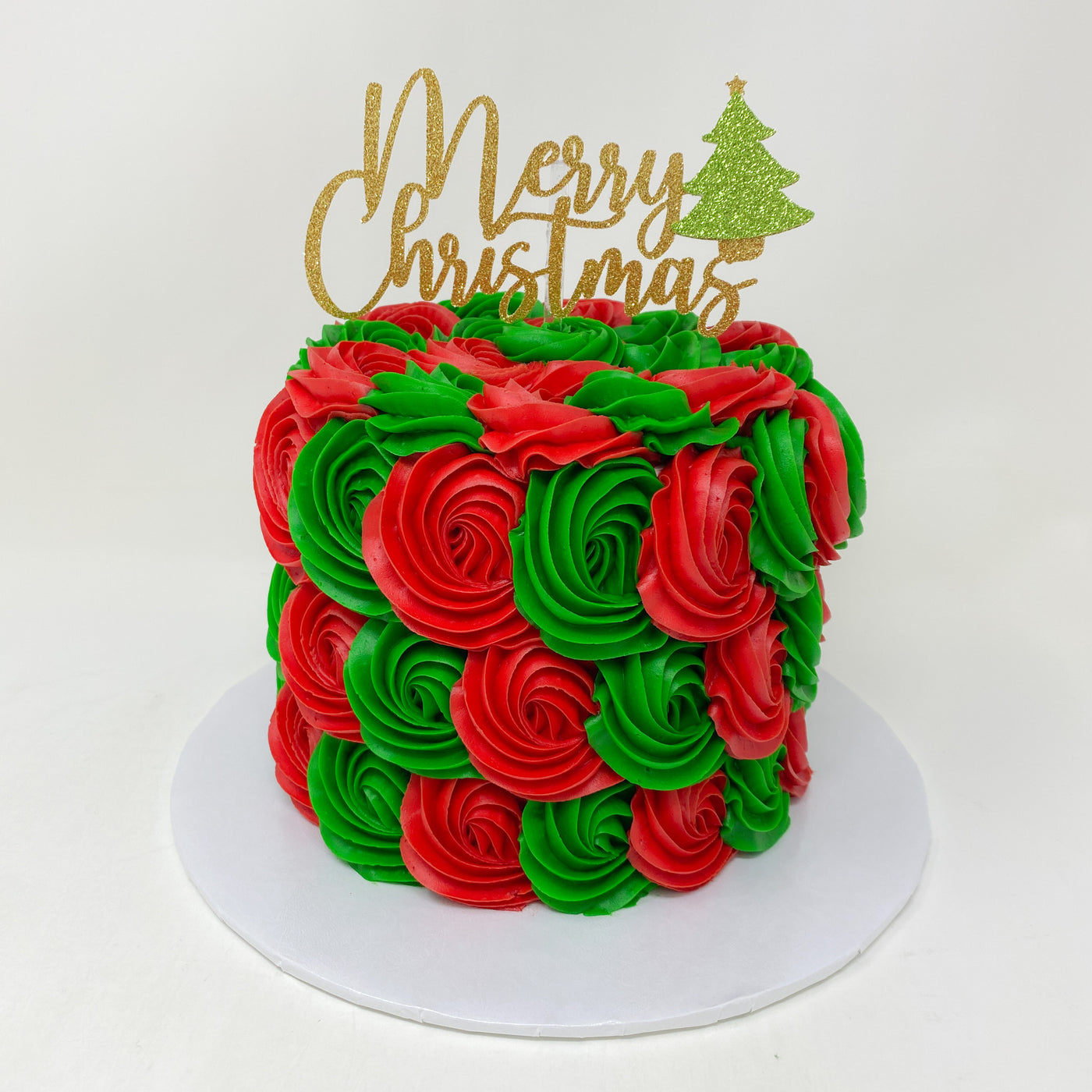 Buttercream Rosettes Christmas Cake