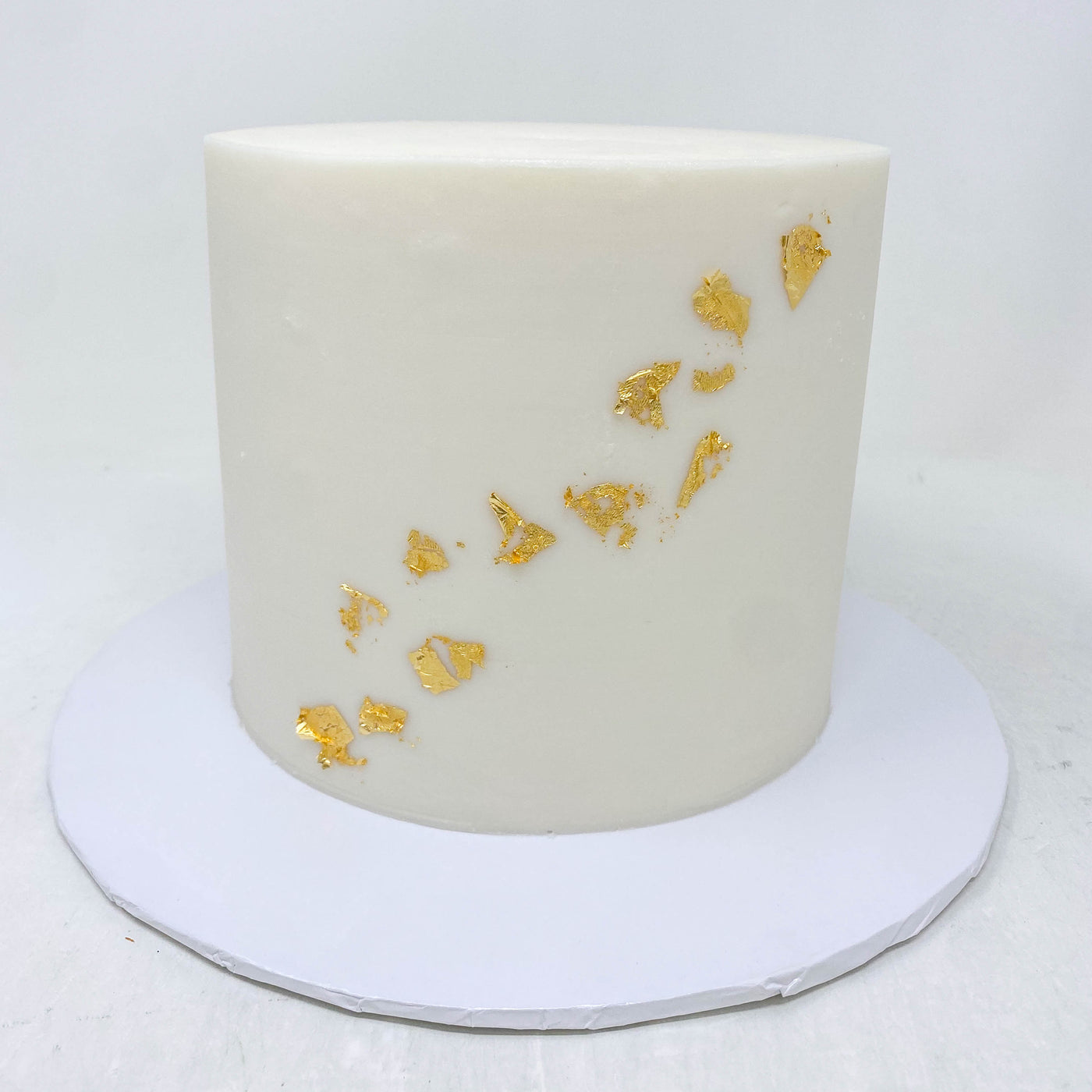 Plain Buttercream Cake with Gold Flakes