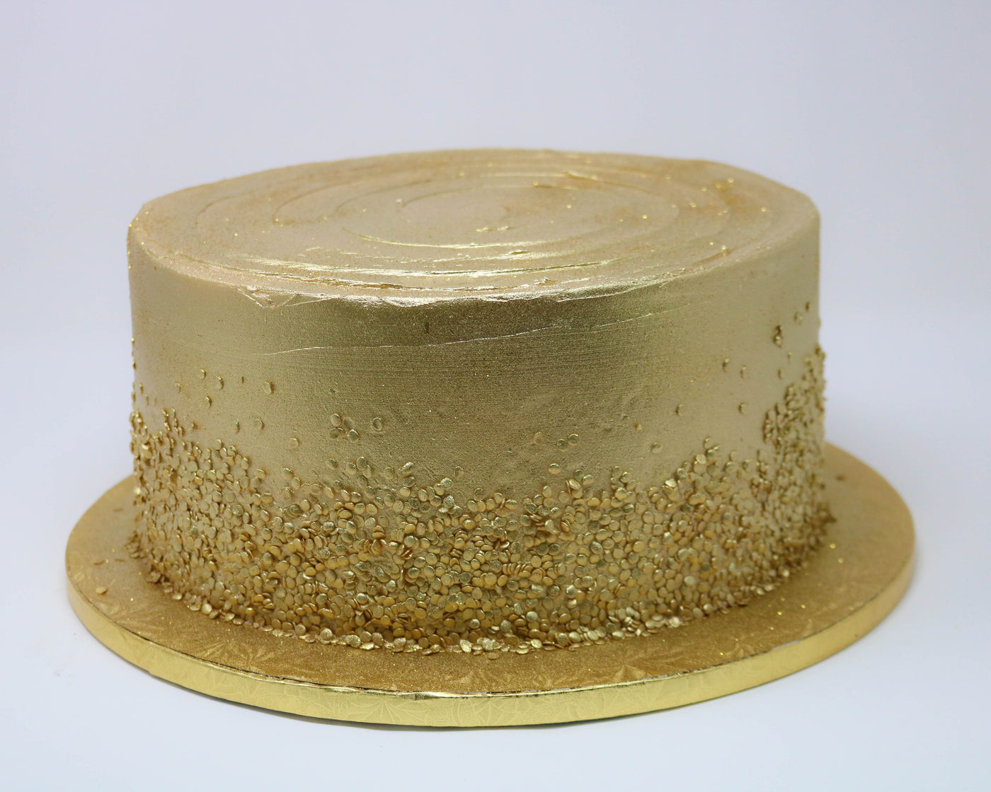 Seved Golden Cake With The Rose On Top,selective Focus Stock Photo, Picture  and Royalty Free Image. Image 73233012.