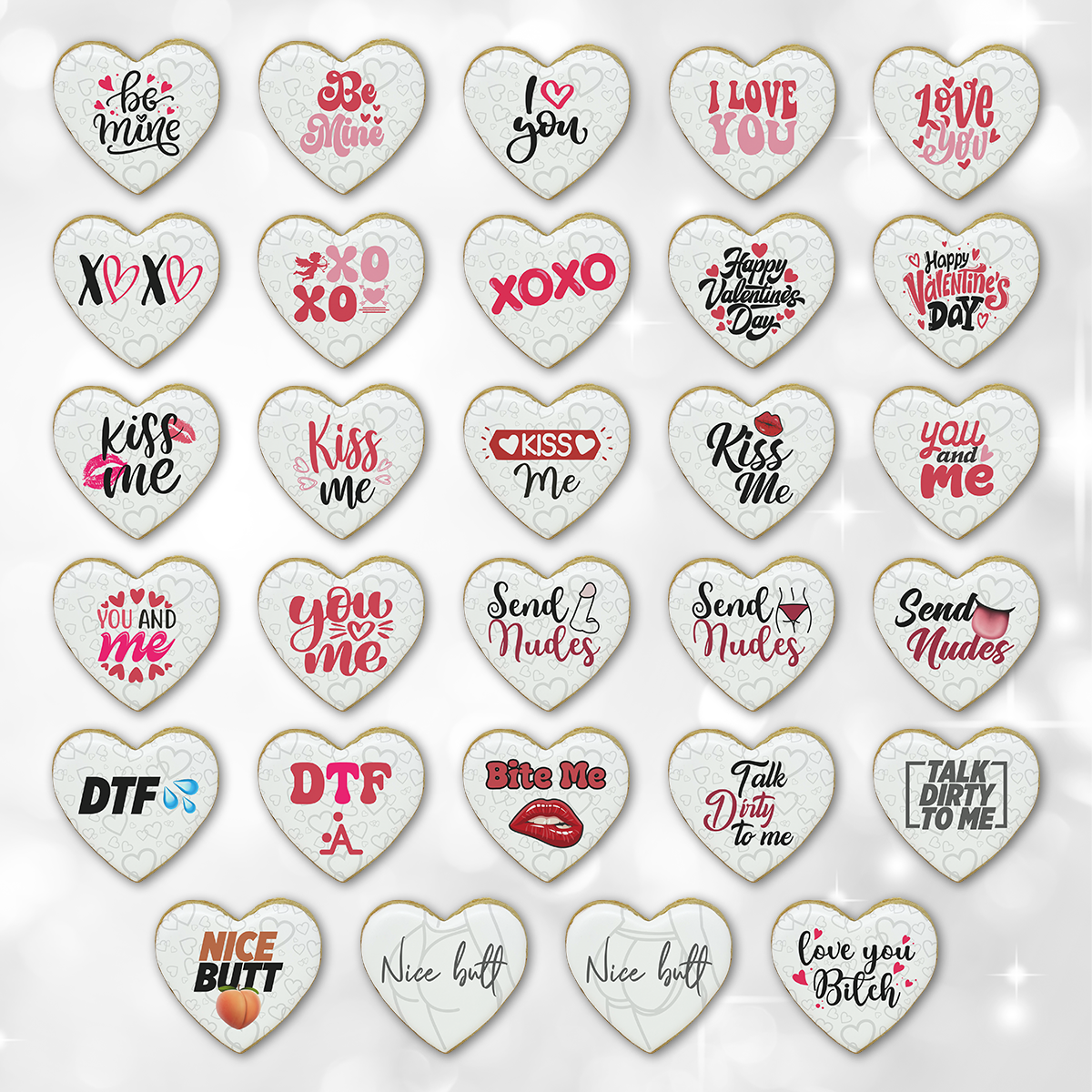 Valentine's Day Quotes Heart Cookies