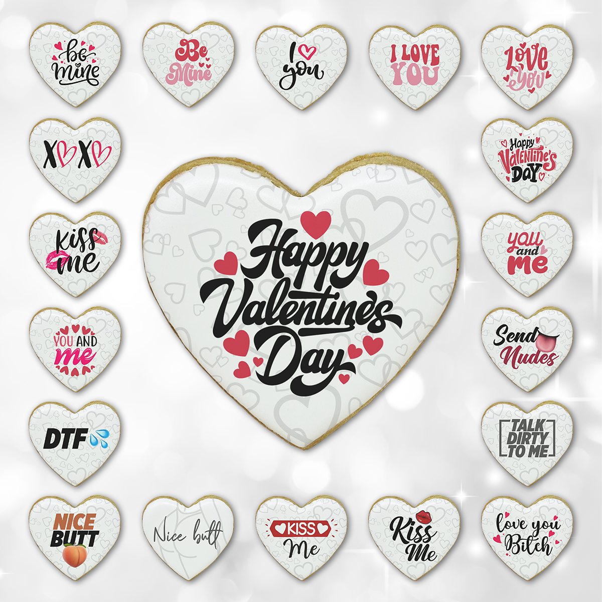 Valentine's Day Quotes Heart Cookies