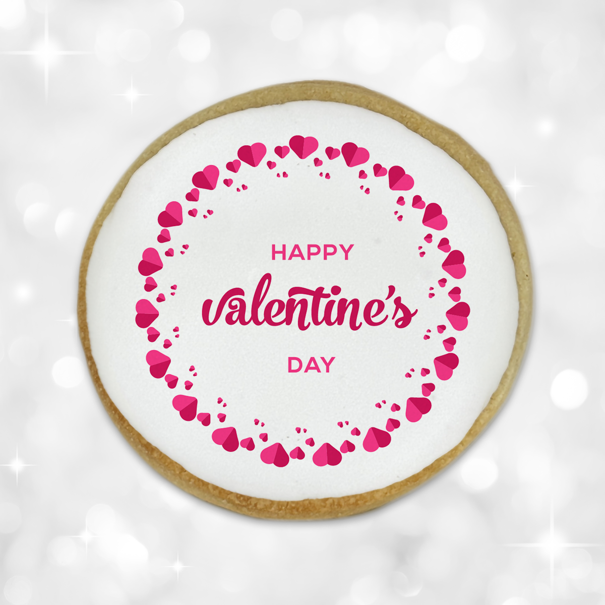 Valentine's Day Many Hearts Round Cookies