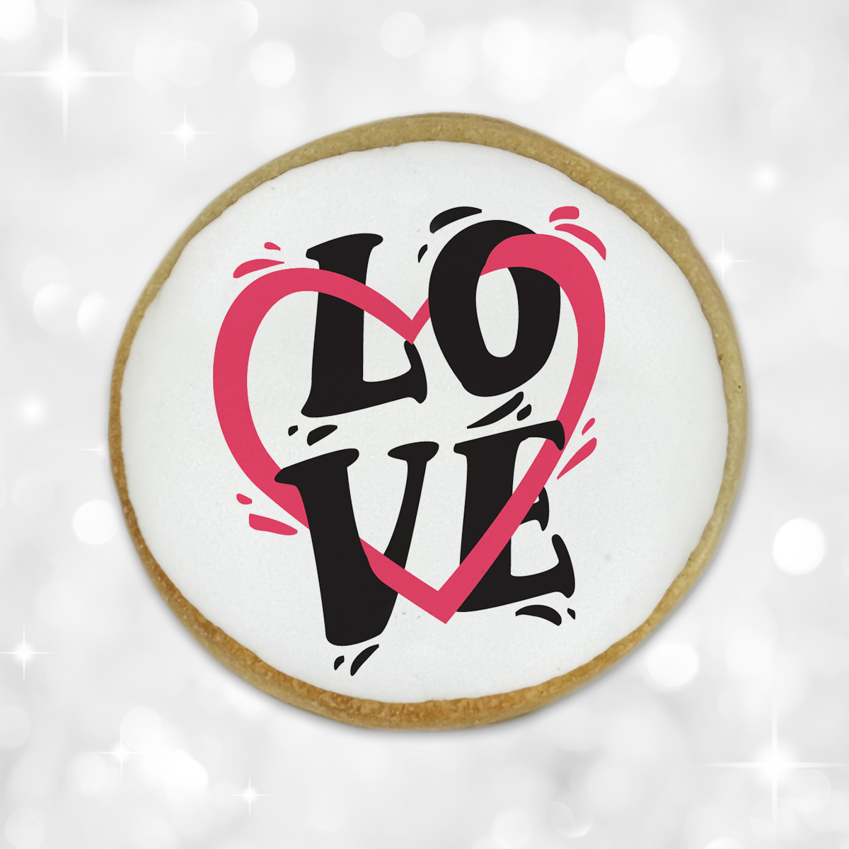 Valentine's Day Love Heart Round Cookies
