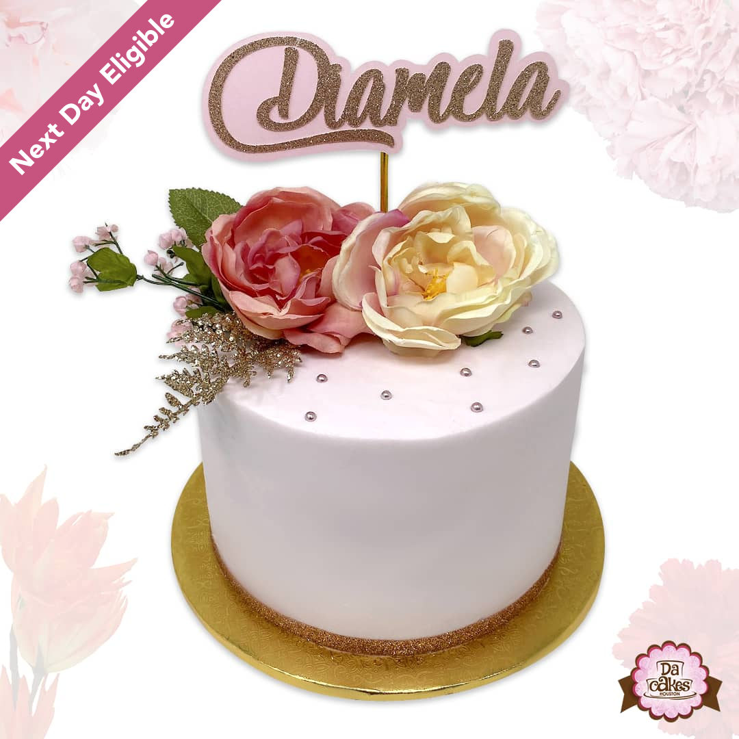 Simple Buttercream cake with flowers
